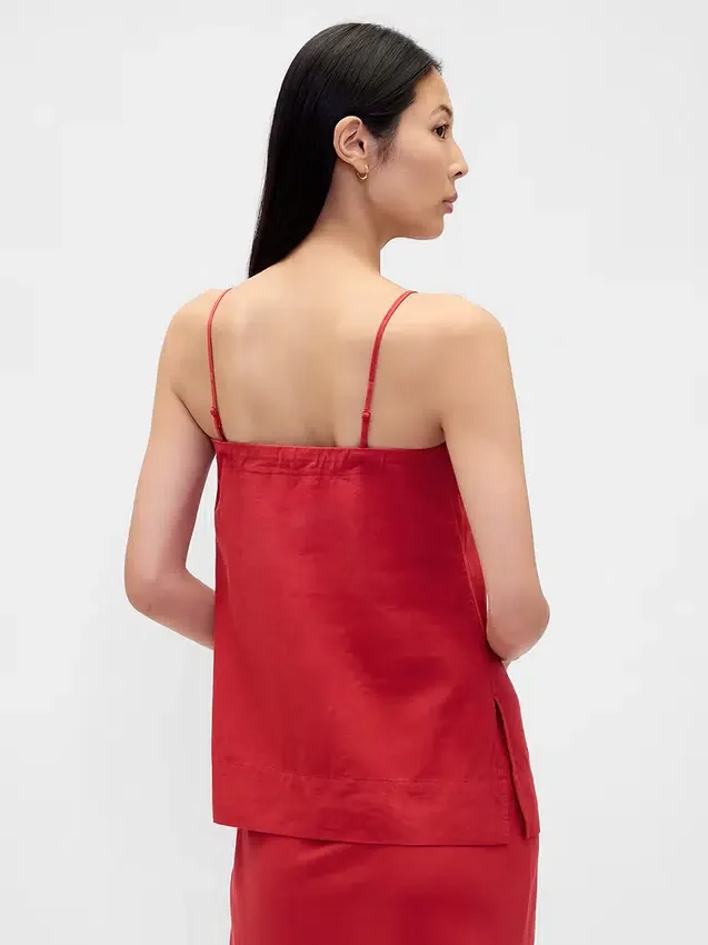 Camiseta sin tirantes de mezcla de lino
