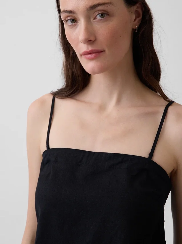 Camiseta sin tirantes de mezcla de lino