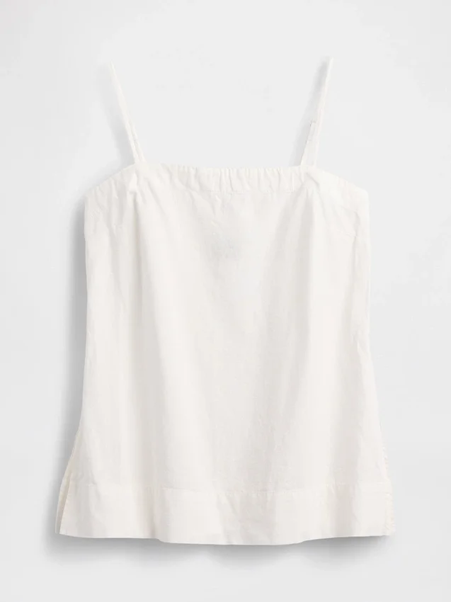 Camiseta sin tirantes de mezcla de lino