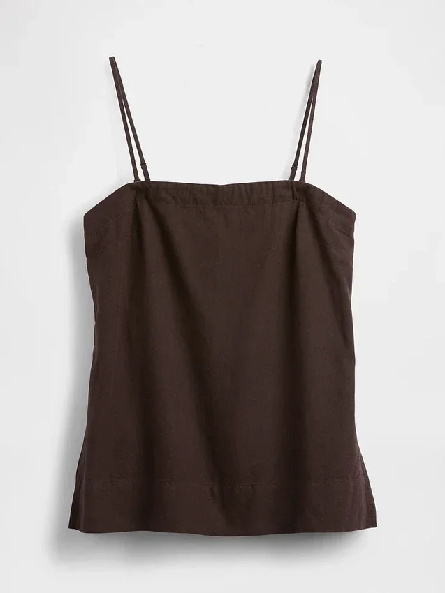 Camiseta sin tirantes de mezcla de lino