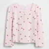 Camiseta tipo Henley de punto calado para bebés y niños pequeños