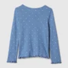Camiseta tipo Henley de punto calado para bebés y niños pequeños