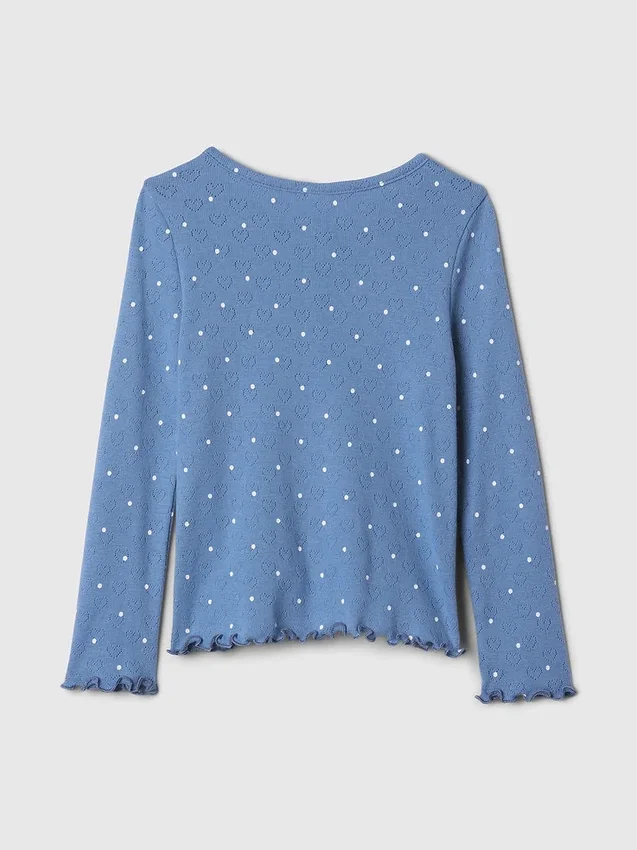 Camiseta tipo Henley de punto calado para bebés y niños pequeños