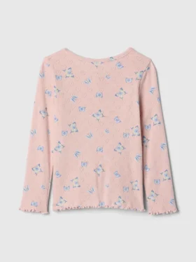 Camiseta tipo Henley de punto calado para bebés y niños pequeños