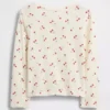Camiseta tipo Henley de punto calado para bebés y niños pequeños
