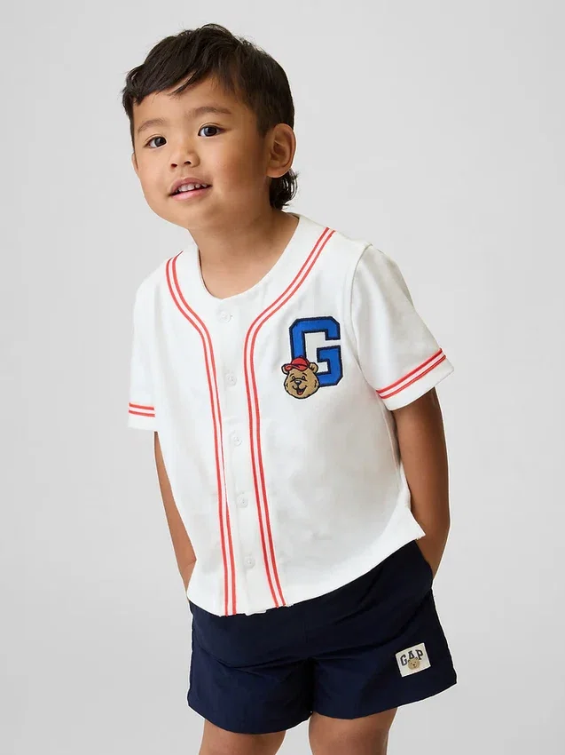 Camiseta tipo jersey de béisbol con el logotipo del oso Brannan para bebés y niños pequeños