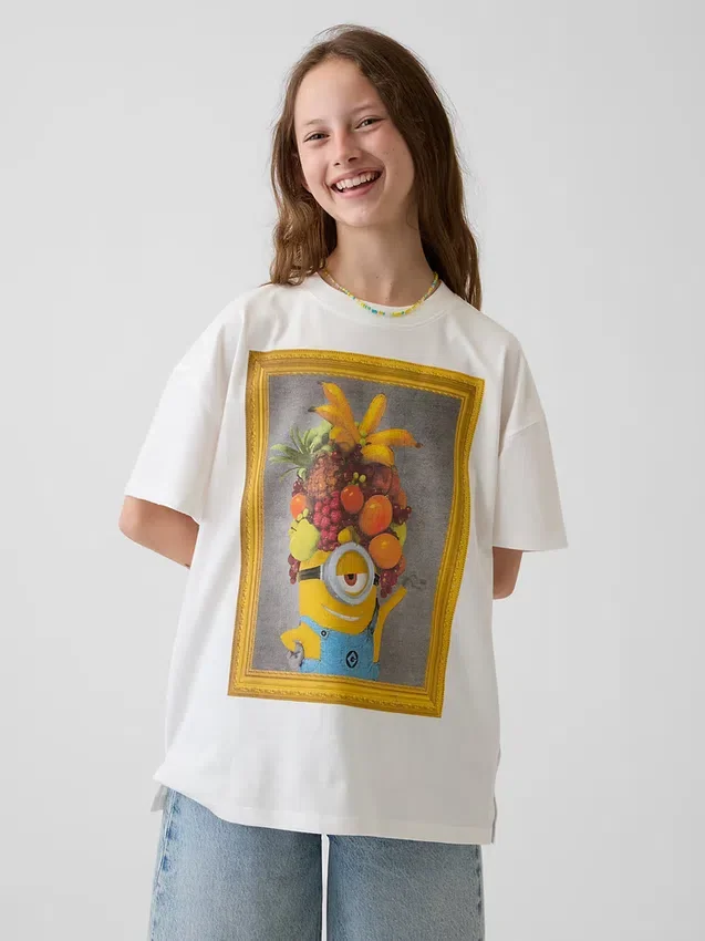 Camiseta túnica oversize para niños con los Minions