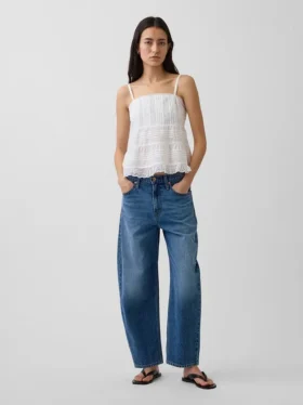 Camisola con ribete de encaje