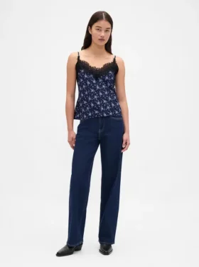 Camisola con ribete de encaje