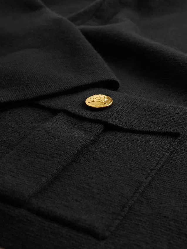 Cardigan con bolsillos de mezcla de algodón
