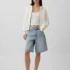 Cardigan con cremallera de punto trenzado 100 % algodón