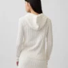 Cardigan con cremallera de punto trenzado 100 % algodón