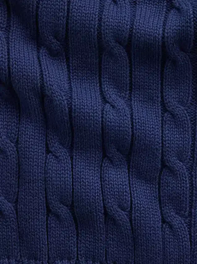 Cardigan con cremallera de punto trenzado 100 % algodón