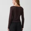 Cardigan con lazo delantero de mezcla de lino