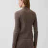 Cardigan corto con cremallera y tejido trenzado CashSoft