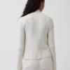 Cardigan corto con cremallera y tejido trenzado CashSoft