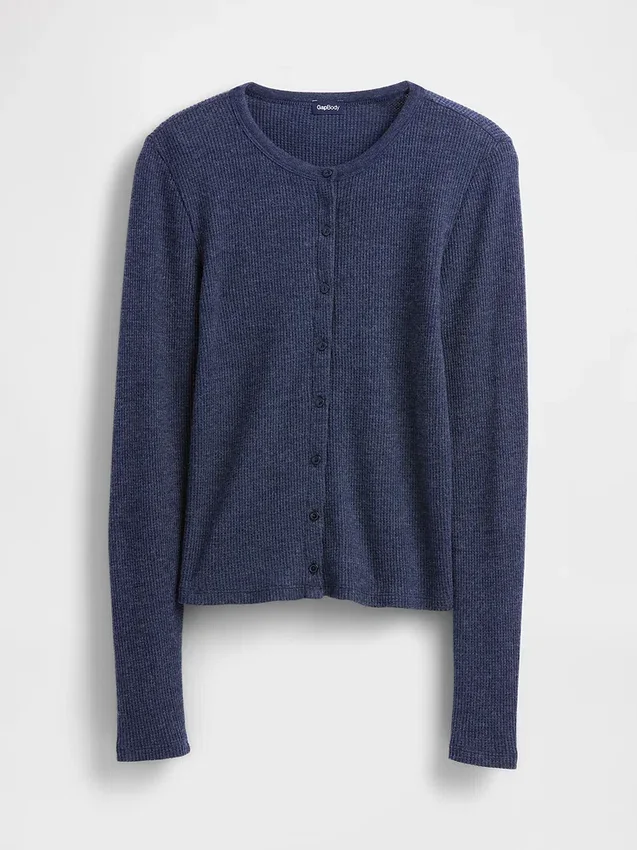 Cardigan de pijama con tejido tipo waffle