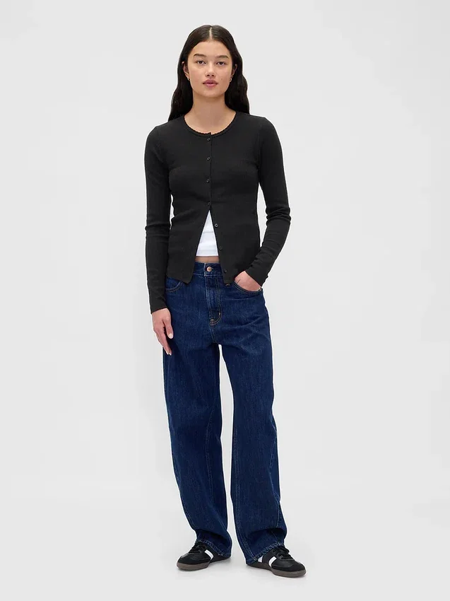Cardigan de punto Pointelle