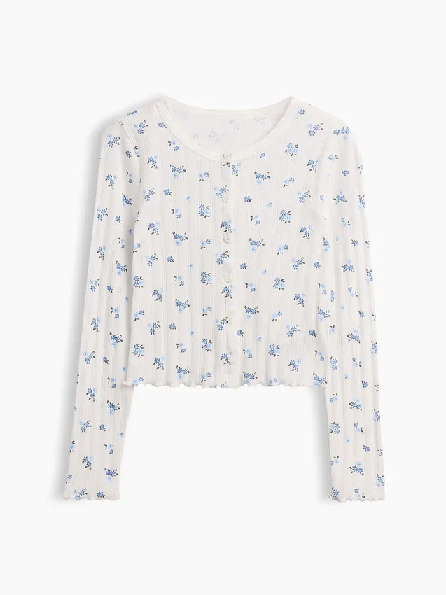 Cardigan infantil de punto acanalado con punto calado
