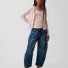 Cardigan infantil de punto acanalado con punto calado