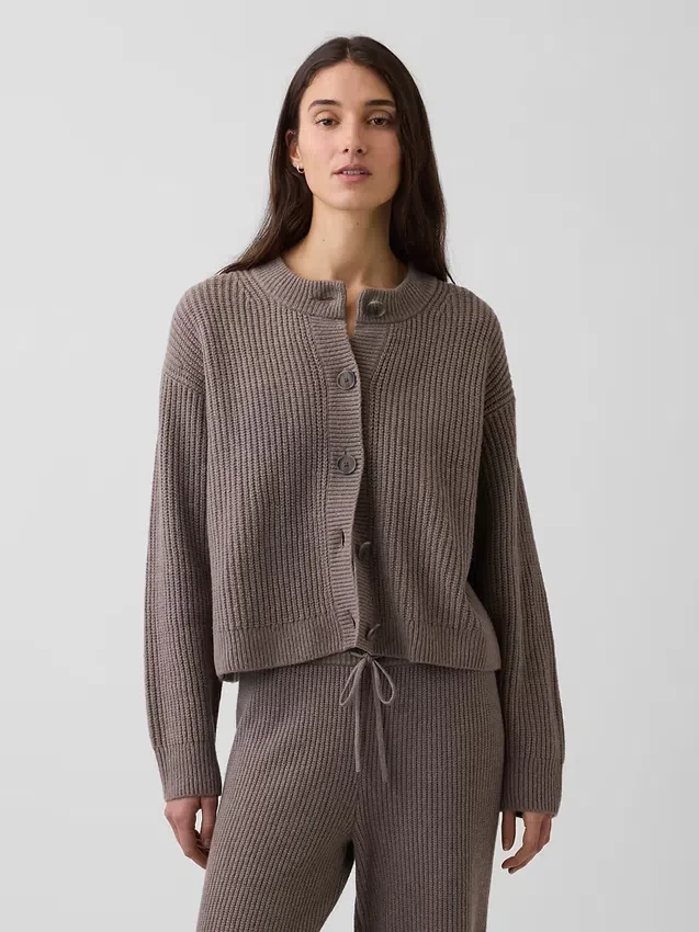 Cardigan oversize CashSoft con punto Shaker