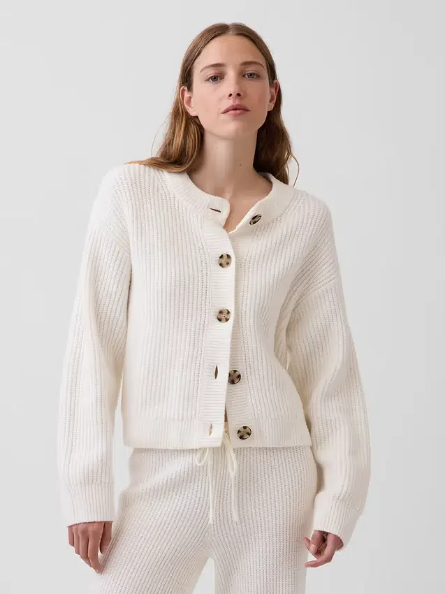 Cardigan oversize CashSoft con punto Shaker