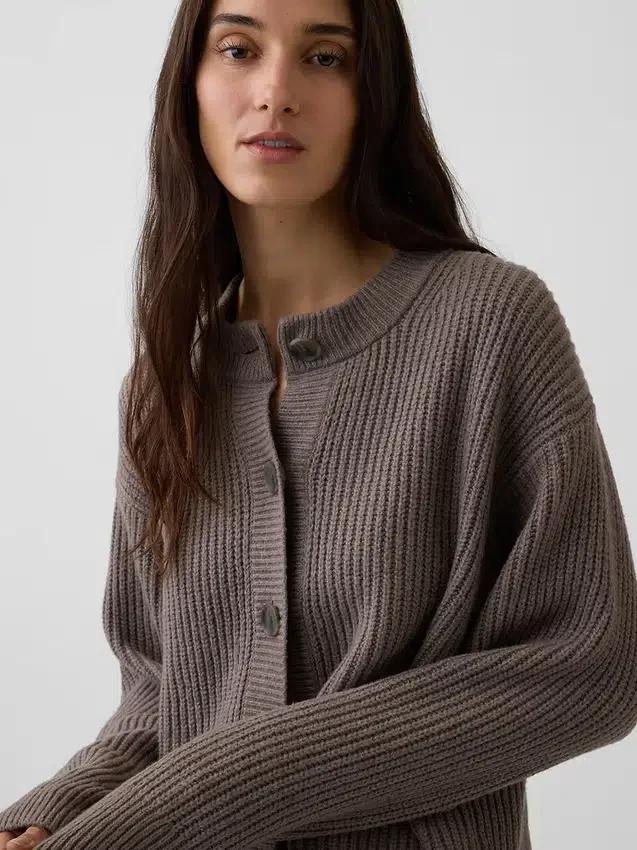 Cardigan oversize CashSoft con punto Shaker