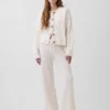 Pantalones de jerséu marrón con punto Shaker de CashSoft