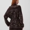 Cardigan tipo chal con flecos de mezcla de algodón
