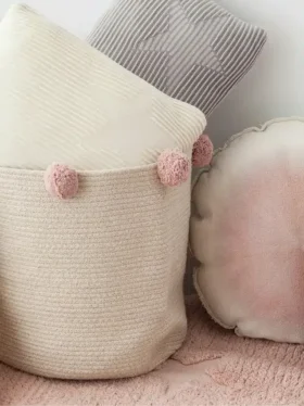 Cesta Bubbly de Lorena Canals, color natural-nude