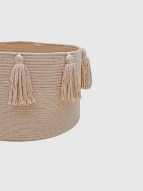Cesta de Lorena Canals con borlas nuevas, rosa