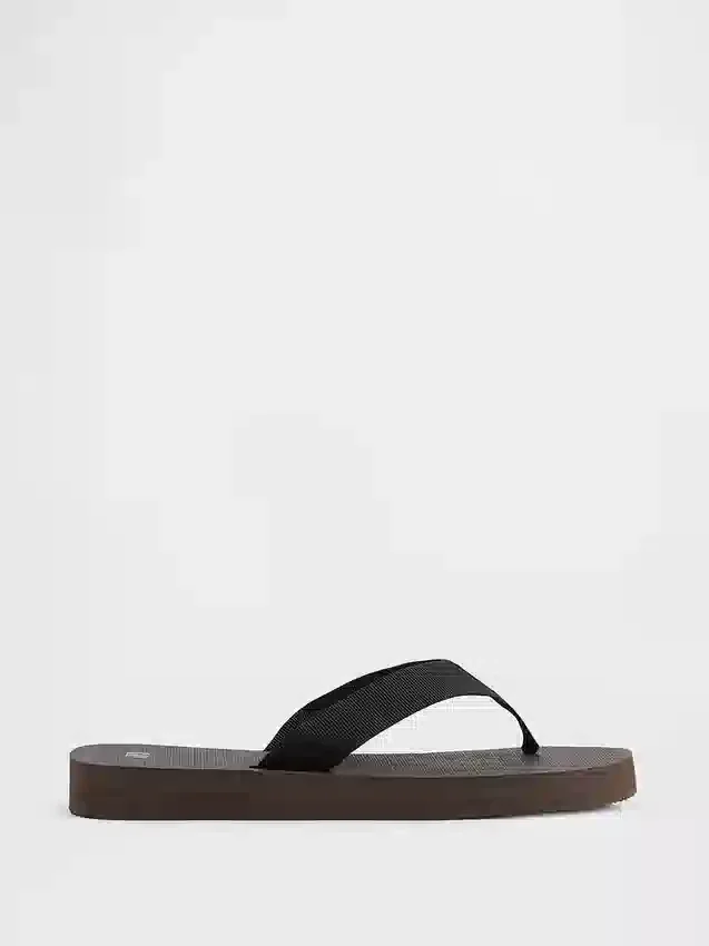 Chanclas con plataforma de lona