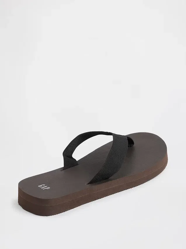 Chanclas con plataforma de lona