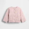 Chaqueta acolchada con bordado floral para bebés y niños