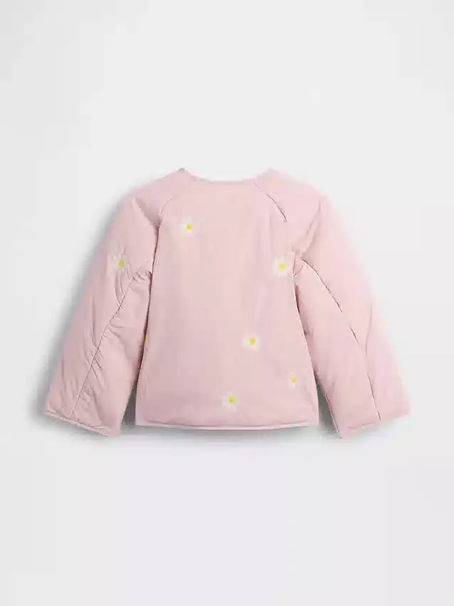 Chaqueta acolchada con bordado floral para bebés y niños