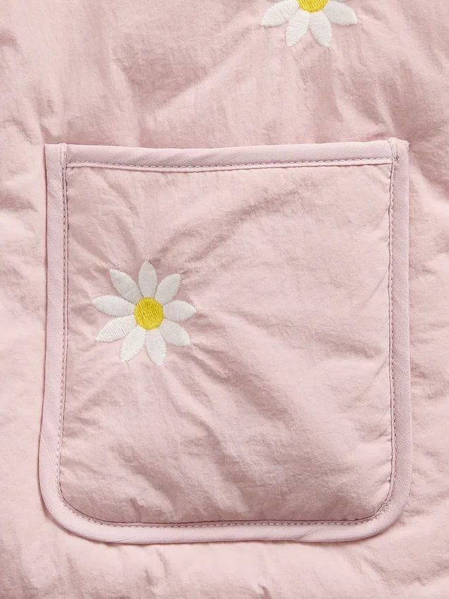 Chaqueta acolchada con bordado floral para bebés y niños