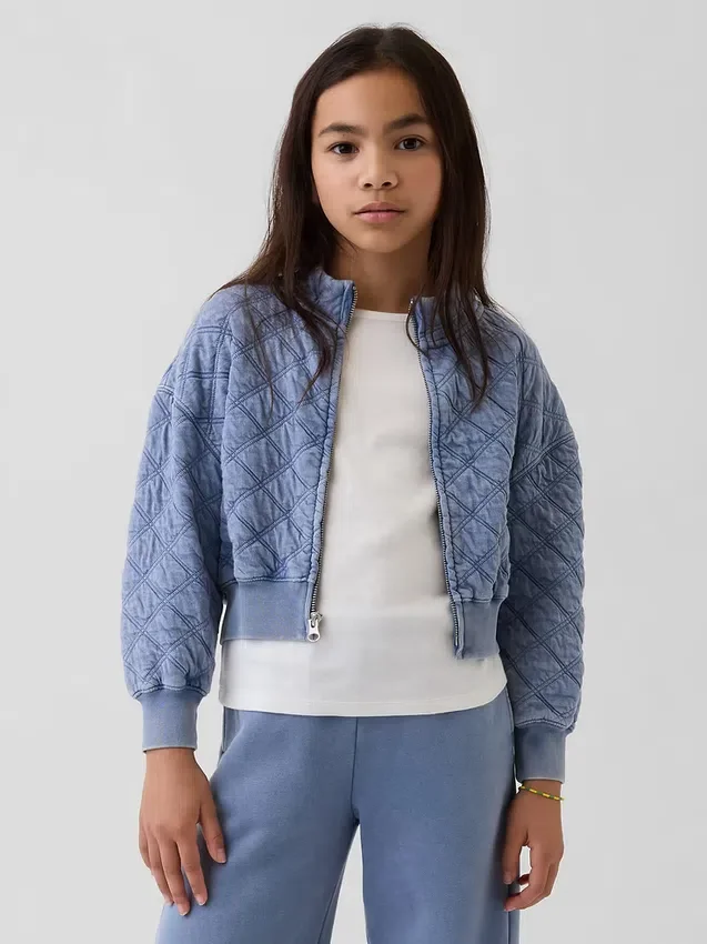 Chaqueta acolchada con cremallera de talla grande para niños