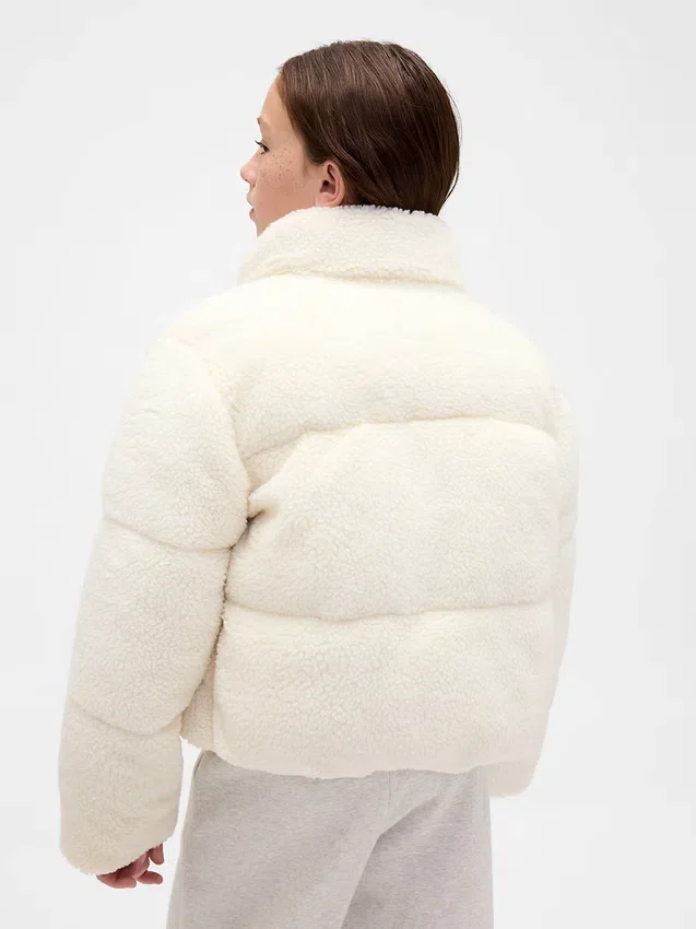Chaqueta acolchada de sherpa para niños
