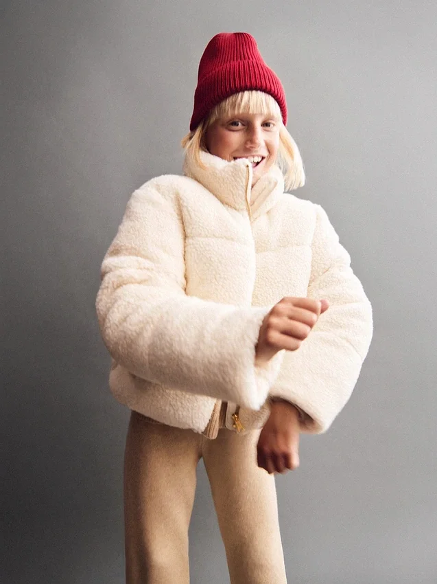 Chaqueta acolchada de sherpa para niños