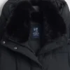 Chaqueta acolchada midi con ribete de piel sintética