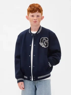 Chaqueta bomber con logo universitario para niños