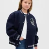 Chaqueta bomber con logo universitario para niños