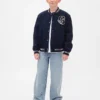 Chaqueta bomber con logo universitario para niños