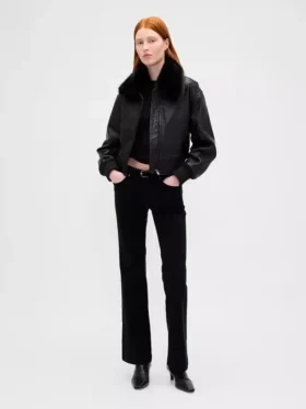 Chaqueta bomber de cuero vegano