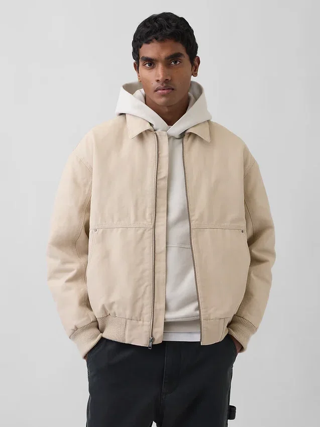 Chaqueta bomber de lona