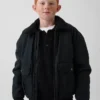 Chaqueta bomber de lona con forro de sherpa para niños