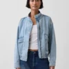 Chaqueta bomber de mezclilla de corte oversize