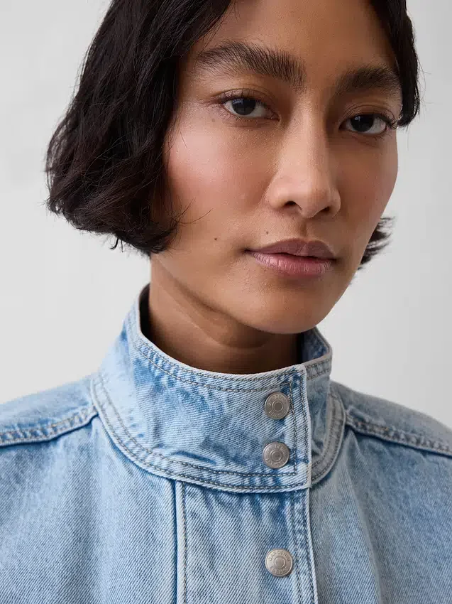 Chaqueta bomber de mezclilla de corte oversize