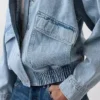 Chaqueta bomber de mezclilla de corte oversize