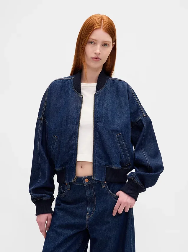 Chaqueta bomber de mezclilla ultrasuave